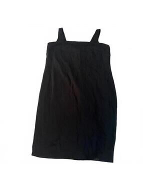 Black Ursula Midi Dress Sleeveless Back Zip Slit Hem Size M